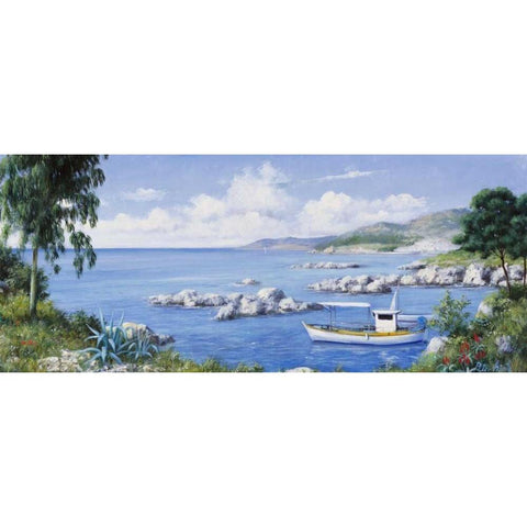 Waterrock White Modern Wood Framed Art Print by Motz, Peter