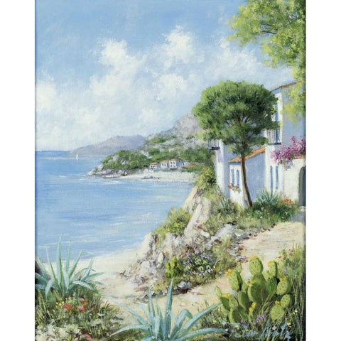 Beachway White Modern Wood Framed Art Print by Motz, Peter