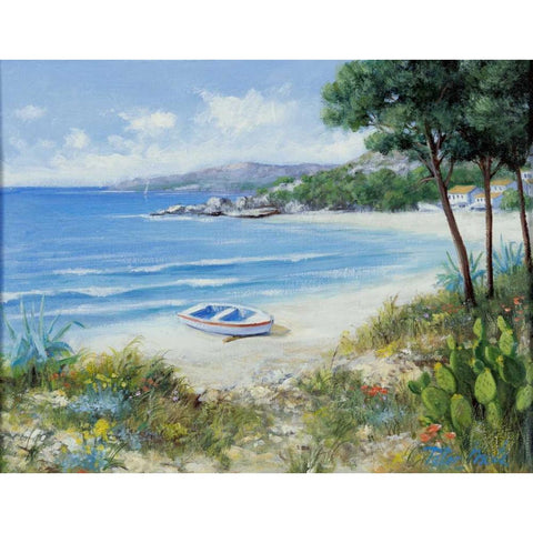 Waves  White Modern Wood Framed Art Print by Motz, Peter