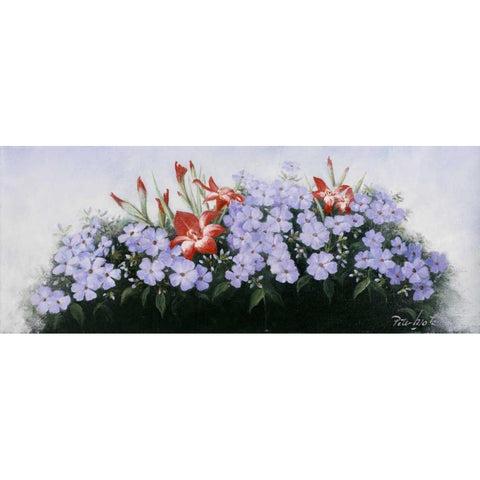 Flowers bouqet White Modern Wood Framed Art Print by Motz, Peter