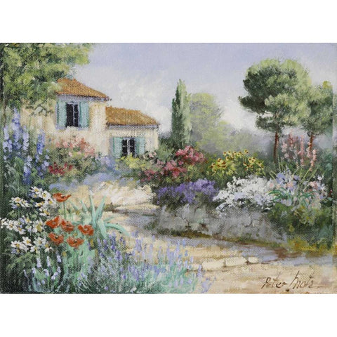 Garden impression White Modern Wood Framed Art Print by Motz, Peter