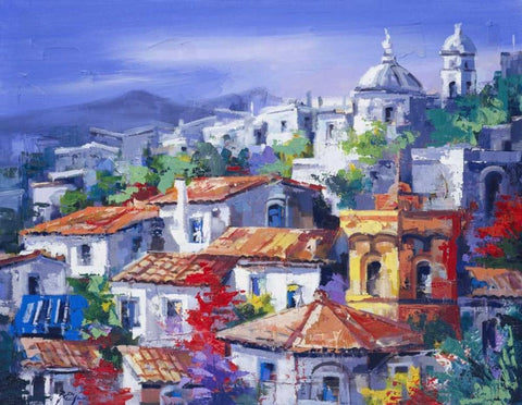 Paesaggio del Nord White Modern Wood Framed Art Print with Double Matting by di Viccaro, Roberto