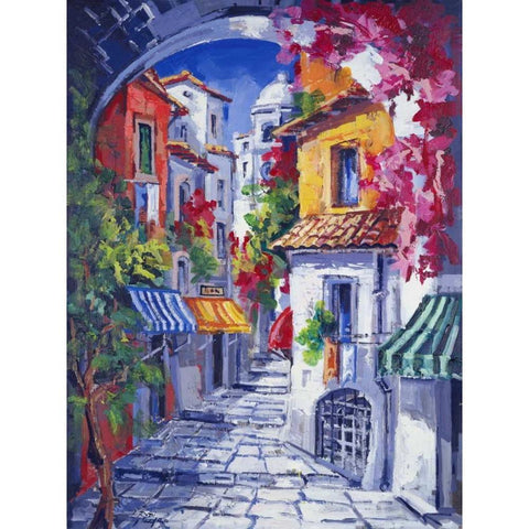 Vicolo caratteristico Gold Ornate Wood Framed Art Print with Double Matting by di Viccaro, Roberto