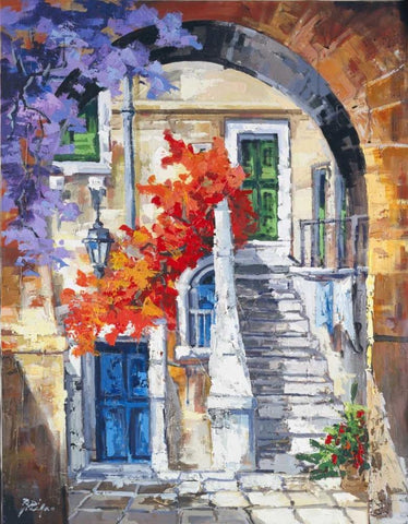 Nelle vie White Modern Wood Framed Art Print with Double Matting by di Viccaro, Roberto