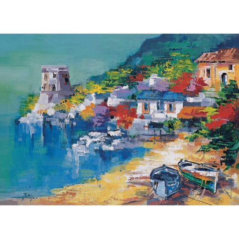 Costiera Amalfitana Gold Ornate Wood Framed Art Print with Double Matting by di Viccaro, Roberto