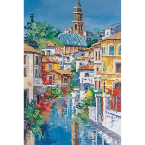 Riflessi sul fiume Black Modern Wood Framed Art Print with Double Matting by di Viccaro, Roberto