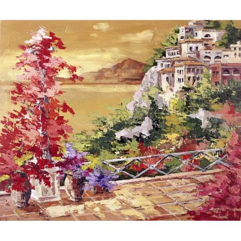 Colori caldi sul golfo Gold Ornate Wood Framed Art Print with Double Matting by di Viccaro, Roberto