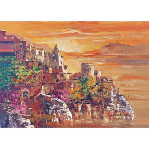 Al tramonto Black Modern Wood Framed Art Print with Double Matting by di Viccaro, Roberto