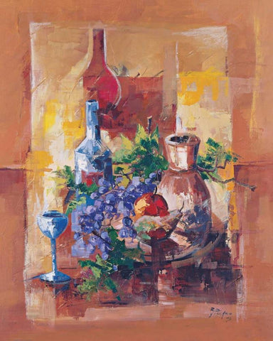 Natura in ocra Black Ornate Wood Framed Art Print with Double Matting by di Viccaro, Roberto