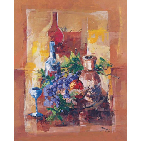 Natura in ocra Gold Ornate Wood Framed Art Print with Double Matting by di Viccaro, Roberto