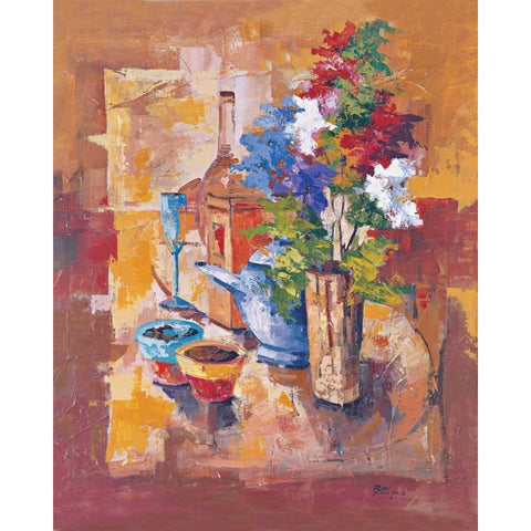 Composizione con fiori Black Modern Wood Framed Art Print by di Viccaro, Roberto