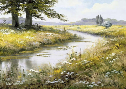 Beauty of silence White Modern Wood Framed Art Print with Double Matting by Withaar, Reint