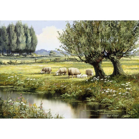 In the open country Black Modern Wood Framed Art Print with Double Matting by Withaar, Reint