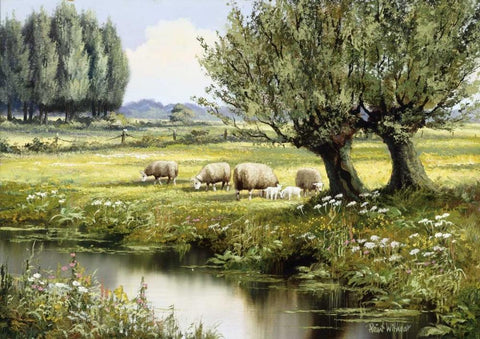 In the open country White Modern Wood Framed Art Print with Double Matting by Withaar, Reint