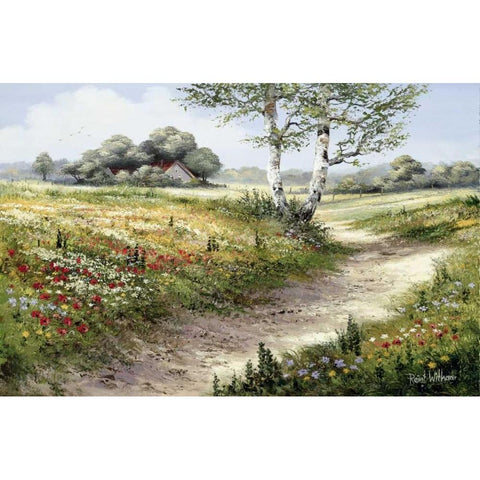 Path to the horizon White Modern Wood Framed Art Print by Withaar, Reint