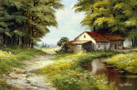 Waterreflections Black Ornate Wood Framed Art Print with Double Matting by Withaar, Reint