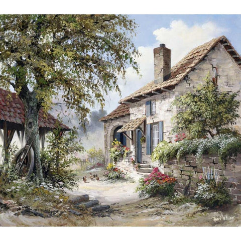 Grandpas house Black Modern Wood Framed Art Print by Withaar, Reint