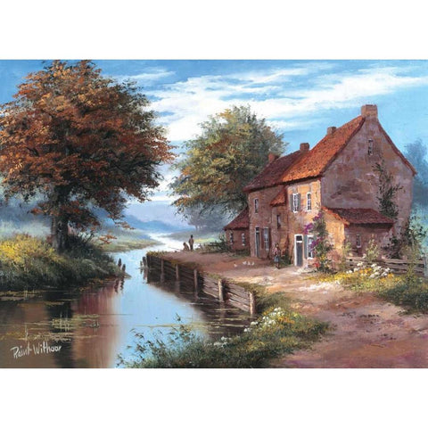 Early morning Gold Ornate Wood Framed Art Print with Double Matting by Withaar, Reint