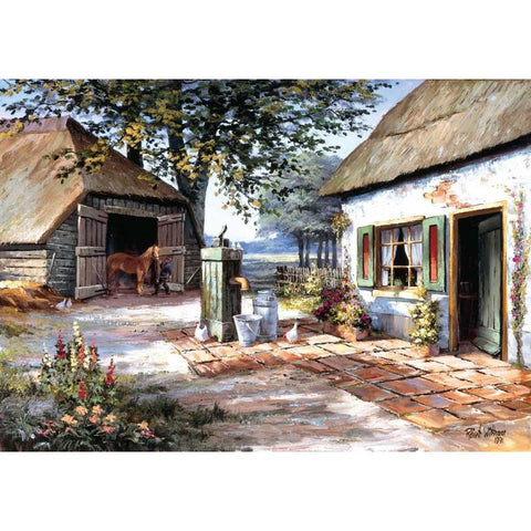 The farm Gold Ornate Wood Framed Art Print with Double Matting by Withaar, Reint