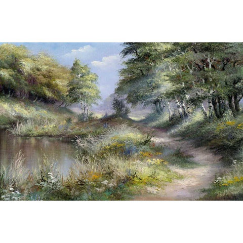 At the water Black Modern Wood Framed Art Print with Double Matting by Withaar, Reint