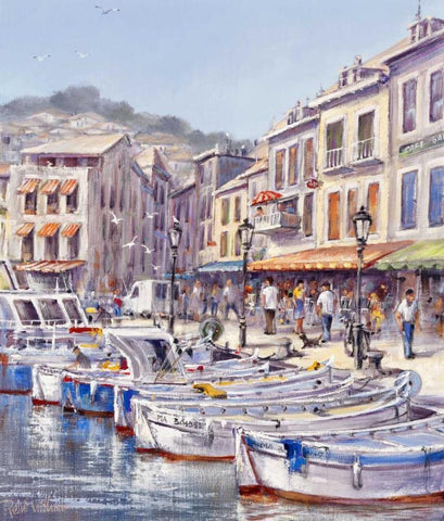 Romantic canal White Modern Wood Framed Art Print with Double Matting by Withaar, Reint