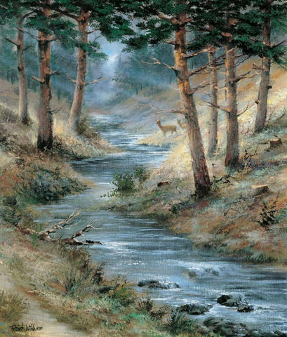 Deep in the forest Black Ornate Wood Framed Art Print with Double Matting by Withaar, Reint