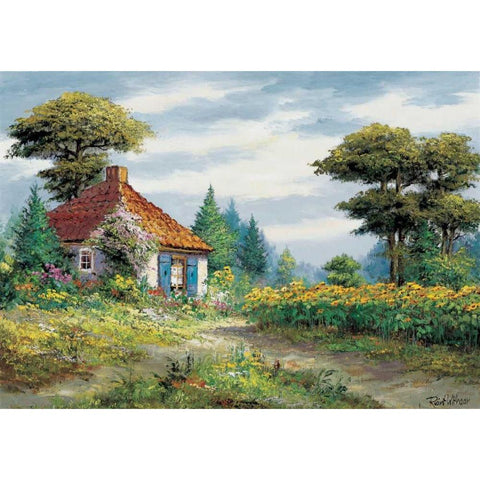 Fields of fun Gold Ornate Wood Framed Art Print with Double Matting by Withaar, Reint