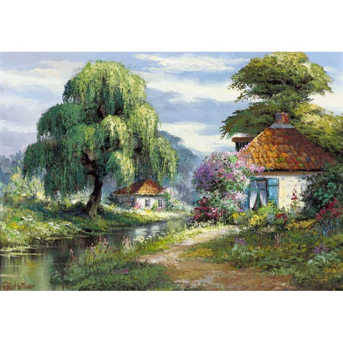 Streams of joy White Modern Wood Framed Art Print by Withaar, Reint