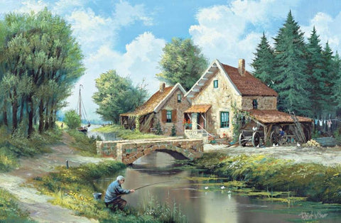 Our daily life Black Ornate Wood Framed Art Print with Double Matting by Withaar, Reint