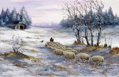 Fields  White Modern Wood Framed Art Print with Double Matting by Withaar, Reint