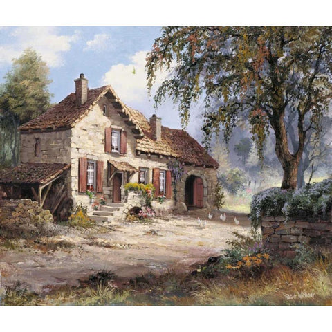 Peacefull Gold Ornate Wood Framed Art Print with Double Matting by Withaar, Reint