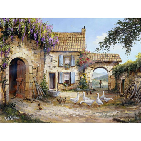 Peacefull II Gold Ornate Wood Framed Art Print with Double Matting by Withaar, Reint