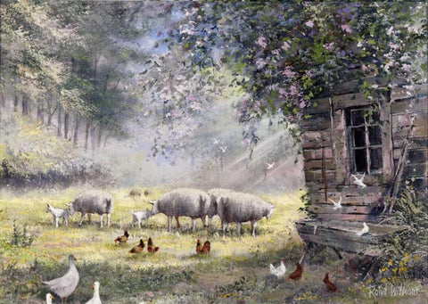 Tradionally II White Modern Wood Framed Art Print with Double Matting by Withaar, Reint