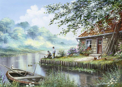 Sandway II Black Ornate Wood Framed Art Print with Double Matting by Withaar, Reint