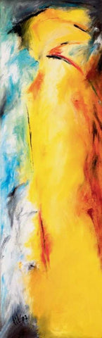 Chicken talk I White Modern Wood Framed Art Print with Double Matting by Gerbecks, Tilly