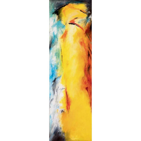 Chicken talk I Black Modern Wood Framed Art Print by Gerbecks, Tilly