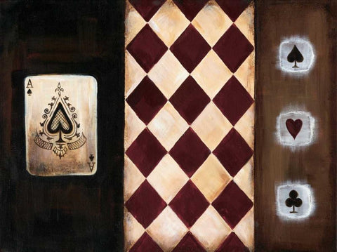 A-spades II White Modern Wood Framed Art Print with Double Matting by Fields, Wendy