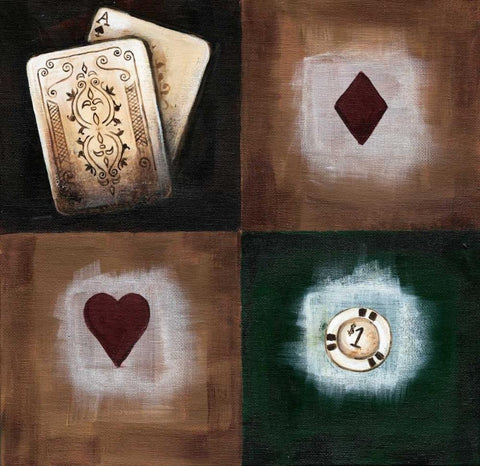 A-spades White Modern Wood Framed Art Print with Double Matting by Fields, Wendy