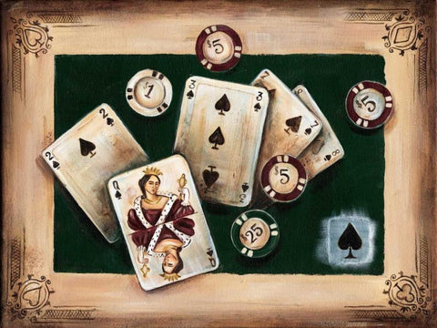 Casino I Black Ornate Wood Framed Art Print with Double Matting by Fields, Wendy