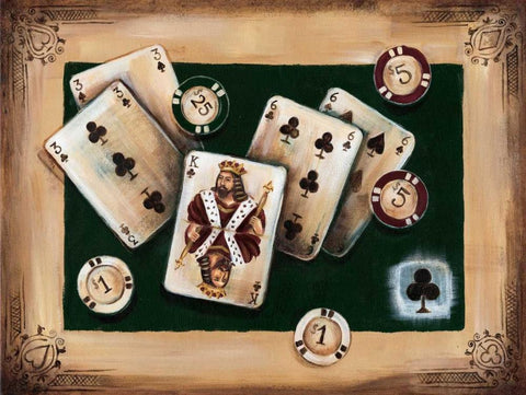 Casino II Black Ornate Wood Framed Art Print with Double Matting by Fields, Wendy