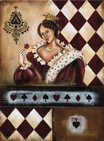 Casino VI White Modern Wood Framed Art Print with Double Matting by Fields, Wendy