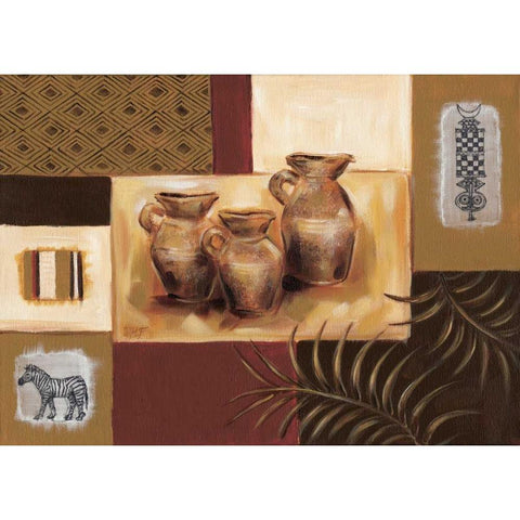 Pots I White Modern Wood Framed Art Print by Fields, Wendy