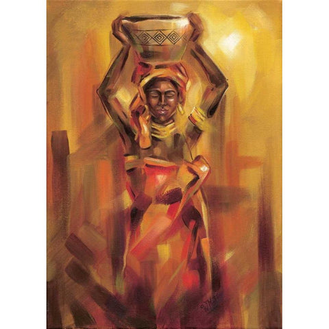 Watercarrier I White Modern Wood Framed Art Print by Fields, Wendy