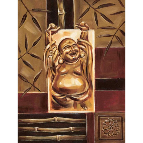 Buddha Sheering White Modern Wood Framed Art Print by Fields, Wendy