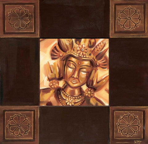 Zia II Black Ornate Wood Framed Art Print with Double Matting by Fields, Wendy