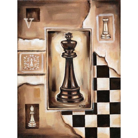 Chess King Gold Ornate Wood Framed Art Print with Double Matting by Fields, Wendy