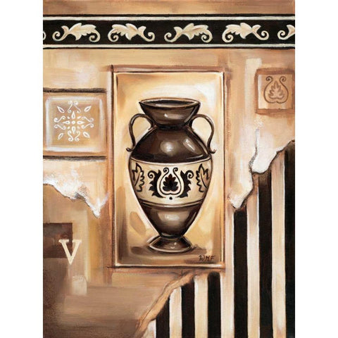 Vase II Black Modern Wood Framed Art Print with Double Matting by Fields, Wendy