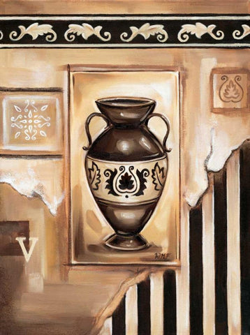 Vase II White Modern Wood Framed Art Print with Double Matting by Fields, Wendy