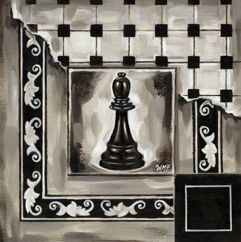 Chess II Black Ornate Wood Framed Art Print with Double Matting by Fields, Wendy