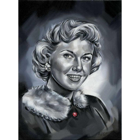 Doris Day Black Modern Wood Framed Art Print by Fields, Wendy